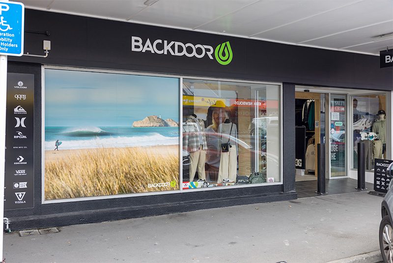 Shopfront signage for Backdoor